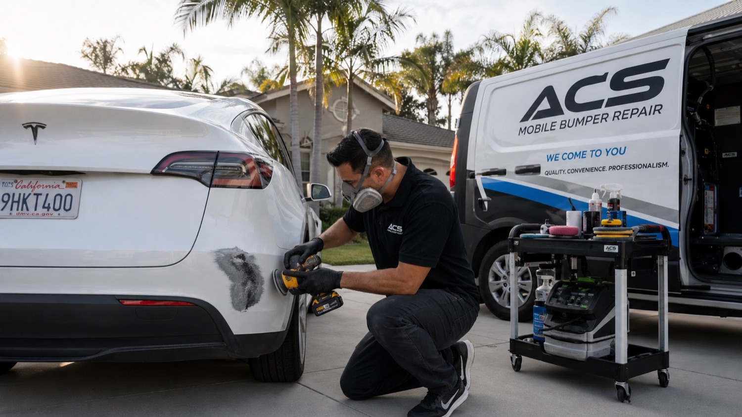 Mobile Tesla Repair, Auto Cosmetic Solutions Orange County